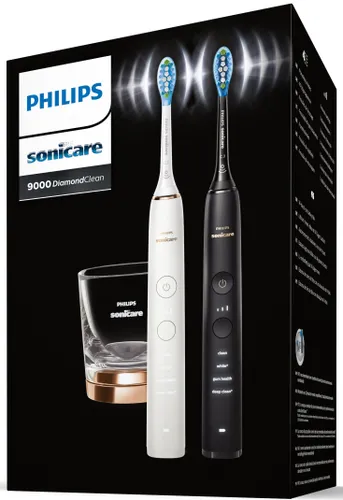 Zestaw Szczoteczek sonicznych PHILIPS HX9914/57 (biała/czarna) + szklanka z funkcją ładowania