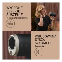 Suszarka do włosów Panasonic EH-NA7N-K825 Dyfuzor Zimny nawiew 1600W 1 prędkość 3 temperatury