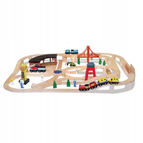 Drewniana Kolejka Zestaw Torów Drewno Melissa & Doug Wooden Railway Set