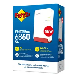 Router FRITZ Box 6860 5G 2.4 / 5 GHz (DualBand), Wi-Fi Mesh, Gniazdo SIM