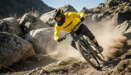 Kask XRIDER XRFH003M Czarno-żółty Full Face z odkręcaną szczęką (rozmiar M)