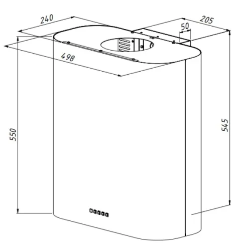 Okap Akpo WK-10 Ellipse WL SLIM T800 Czarny