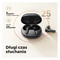 Słuchawki bezprzewodowe Soundpeats Life Dokanałowe Bluetooth 5.2 Czarny