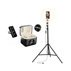 Mikrofon HAWK HW-MIC101 + Lampa pierścieniowa XLINE SF600 selfie ze statywem 210 cm