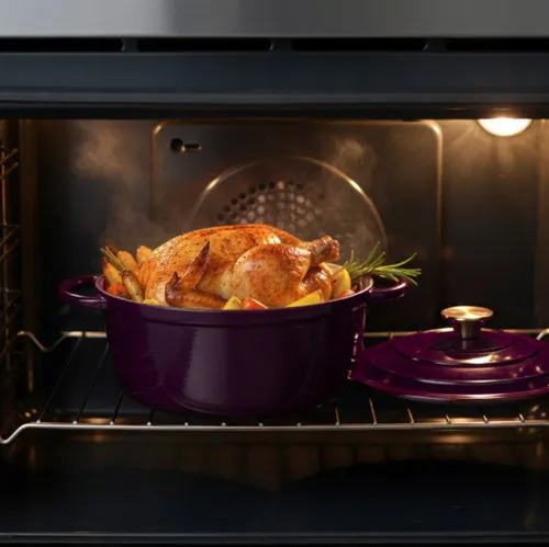 Garnek żeliwny HAGE DQ26 5L Bakłażanowy