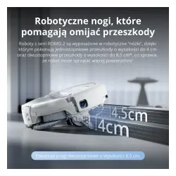 Robot sprzątający DJI Romo P2 Funkcja mopowania Stacja oczyszczająca Tworzenie mapy pomieszczenia Funkcje AI Biały