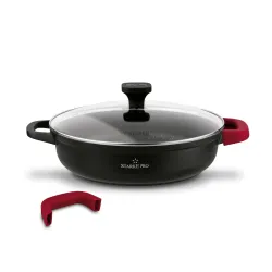 Patelnia na indukcję marmurowa z pokrywką krótkie uchwyty Starke Pro Ochre 28 cm