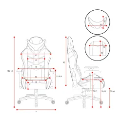 Fotel Diablo Chairs X-Ray 2.0 King Size Gamingowy do 160kg Skóra ECO Biało-czarny