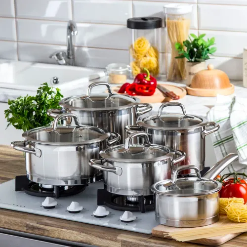 TESCOMA President niski 5 l - garnek ze stali nierdzewnej z pokrywką do odcedzania