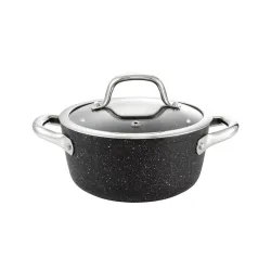 TESCOMA President Stone 1,8 l czarny - garnek aluminiowy z pokrywką