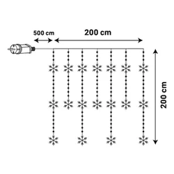 Kurtyna dekoracyjna CHRISTMAS DECORATION 1079257 415 LED Sieciowe 2 m Transparentny