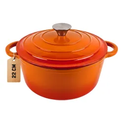 Garnek żeliwny HAGE DQ22 3L Pomarańczowy