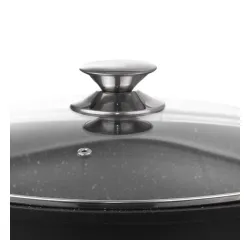 Patelnia granitowa nieprzywierająca z pokrywką GRANDE GRANITE PAN 24 cm