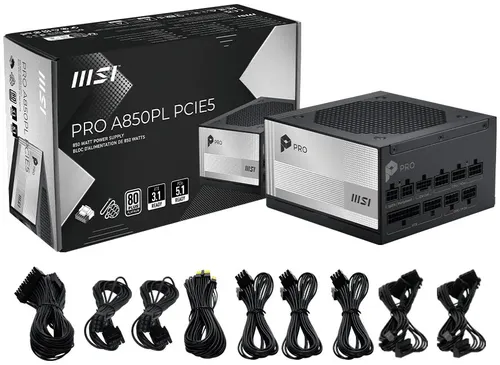 Zasilacz MSI Pro A850PL PCIE5 850W 80 Plus Platinum
