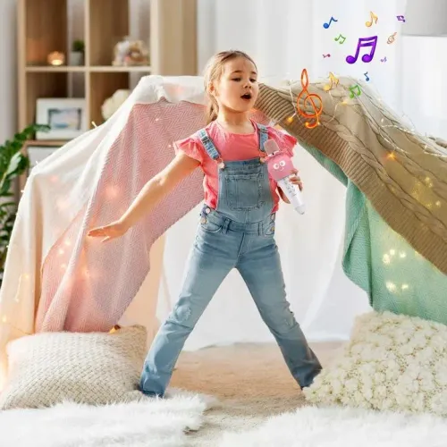 Mikrofon z głośnikiem Bluetooth Forever AMS-200 dla dzieci 5W Różowy