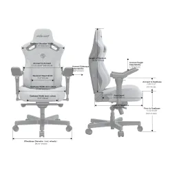 Fotel Anda Seat Kaiser 3 Pro XL Gamingowy do 200kg Tkanina Szary