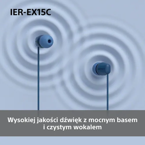 Słuchawki przewodowe Sony IER-EX15C Dokanałowe USB-C Niebieski