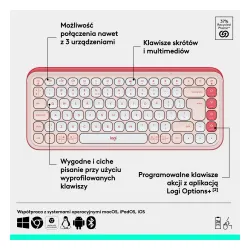 Klawiatura membranowa Logitech POP Icon Keys Różowy