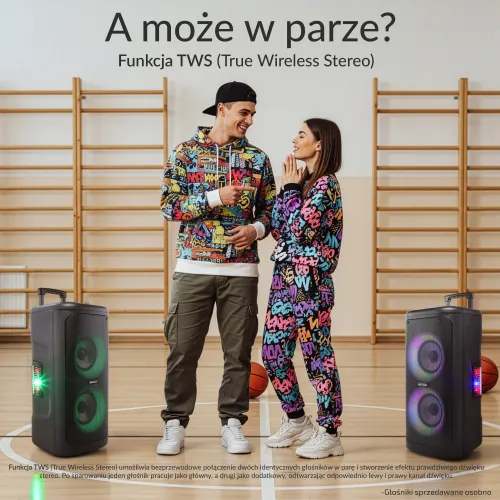 Power Audio Opticum Party Box SOUND X3 Radio FM Mikrofon Karaoke Bluetooth Czarny