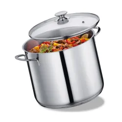 KÜCHENPROFI Capri – stalowy garnek ze szklaną pokrywką 12 l śred. 28 x 20,5 cm