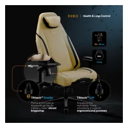 Fotel Diablo Chairs X.Eye Prime, Normal Size, Broken Gold Gamingowy do 140kg Złoty