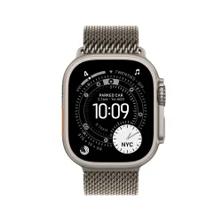 Apple Watch Ultra 3 GPS + Cellular koperta z natural tytanu Szary 49mm Bransoleta mediolańska z natural tytanu Rozmiar L
