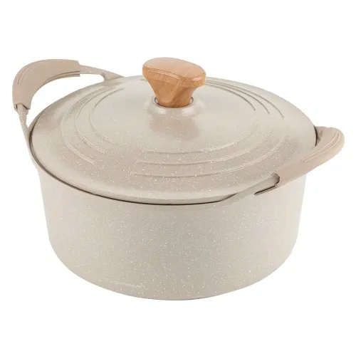 Garnek aluminiowy FLORINA Oslo 28CM 6,7L Kremowy