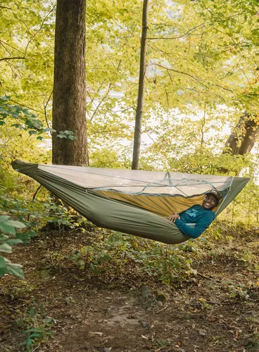 Hamak ENO JungleLink Hammock System - charcoal/evergreen