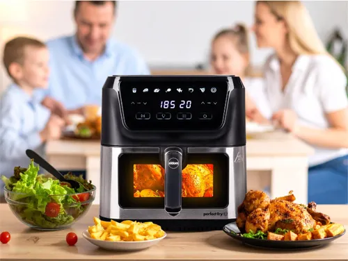Air Fryer Frytkownica beztłuszczowa ELDOM FR60 Friko 8l z okienkiem do obserwacji postępów gotowania