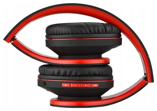Słuchawki PowerLocus P2 bezprzewodowe Bluetooth/microSD/radio FM czarno-czerwone