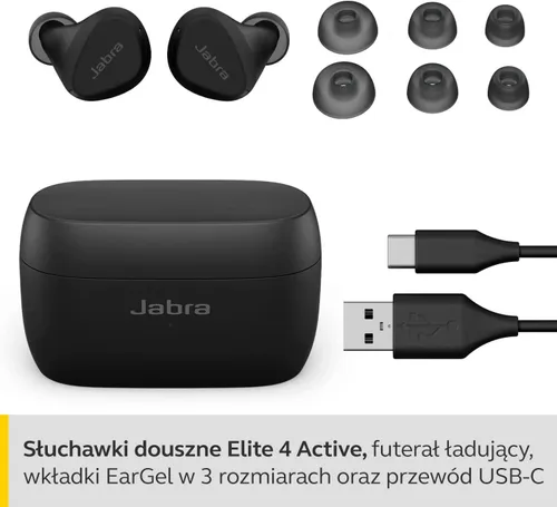 Беспроводные наушники Jabra Elite 4 Active Ink Channel Bluetooth 5.2 Black