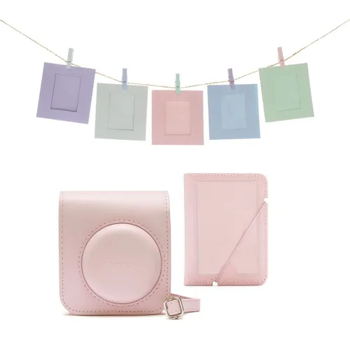 Aparat FUJIFILM Instax Mini 12 Różowy Pokrowiec + Album + Ramki + Sznurek + Klamerki