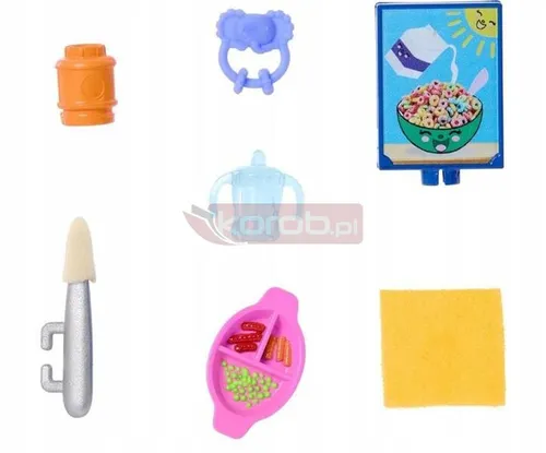 LALKA BARBIE SKIPPER OPIEKUNKA + KRZESEŁKO DO KARMIENIA z bobasem HTK35