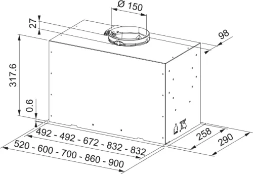 Okap Franke Smart Flush Evo Basic FBFE LG A52 Jasnoszary