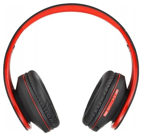 Słuchawki PowerLocus P2 bezprzewodowe Bluetooth/microSD/radio FM czarno-czerwone