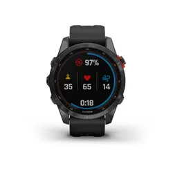 Смарт-часы Garmin FENIX 7S Solar серый с черным силиконовым ремешком (010-02539-13)