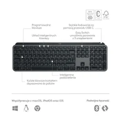 Klawiatura membranowa Logitech MX Keys S - grafitowy