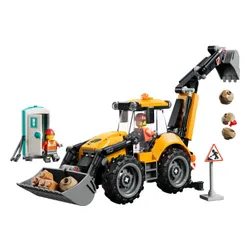 LEGO City 60480 Żółta koparko-ładowarka, zestaw klocków 7+
