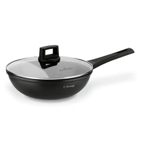 Patelnia / Wok nieprzywierający z pokrywką STARKE PRO TAYLOR MARBLE 28 cm