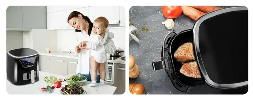 Frytkownica beztłuszczowa Air Fryer BERDSEN BD-652 5l Czarno-srebrny