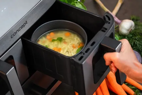 Air Fryer Frytkownica beztłuszczowa CONCEPT Pizza Trio FR9000 18.5 l z podwójnym koszem + szuflada do pieczenia