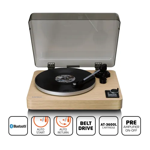 Gramofon Lenco LBTA-166SI Automatyczny Napęd paskowy Przedwzmacniacz Bluetooth Brązowy