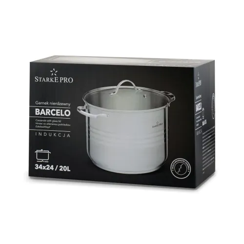 Garnek wysoki ze stali nierdzewnej z pokrywką Starke Pro Barcelo 20 l