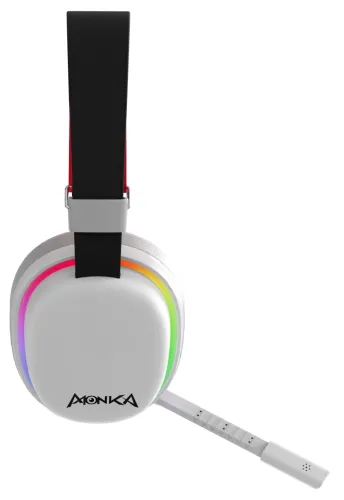 Słuchawki bezprzewodowe z mikrofonem Monka Echo HG9069W Nauszne Biało-czarny