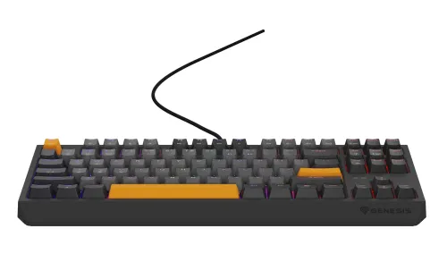 Klawiatura mechaniczna Genesis Thor 230 TKL Naval Blue Negative US RGB Outemu Panda Szary