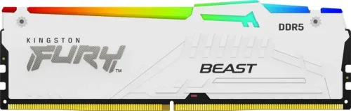 Pamięć RAM Kingston FURY Beast RGB DDR5 64GB (2 x 32GB) 6000 CL30 EXPO Biały