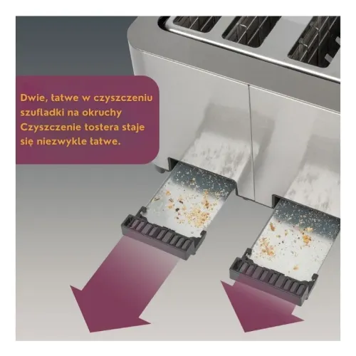 Toster ProfiCook PC-TA 1252 Ruszt do bułek Rozmrażanie 1500W