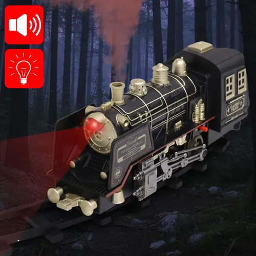 Kolejka elektryczna na akumulator parowóz światła dym + pilot RC Z3097
