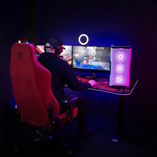 Fotel Arozzi Vernazza Supersoft Bordeaux Gamingowy do 145kg Tkanina Bordowy