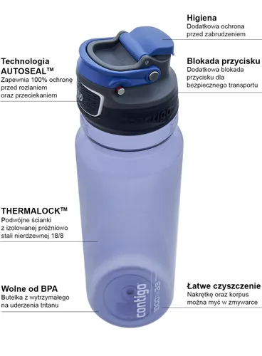 Butelka na wodę Contigo Free Flow 1000 ml - blue corn